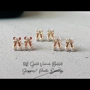 18K Gold Vermeil Ballet 🩰 Slippers/Pointe Earrings